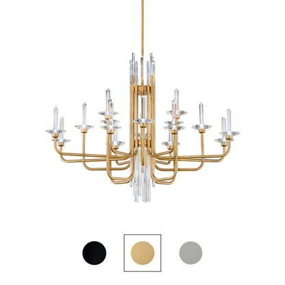 Calliope 16 Light Crystal LED Linear Chandelier