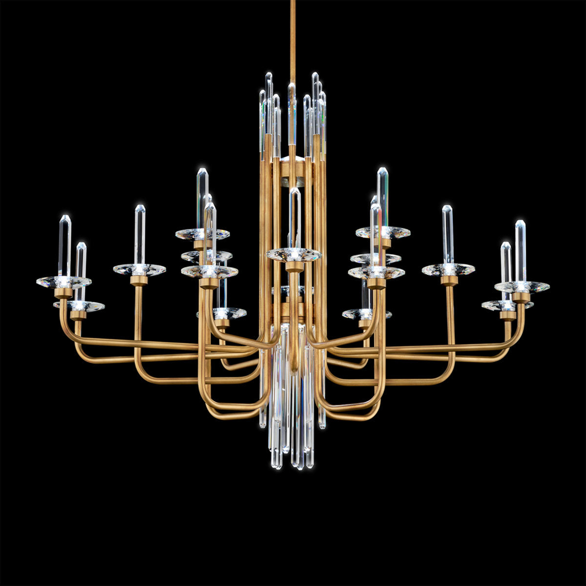 Calliope 16 Light Crystal LED Linear Chandelier