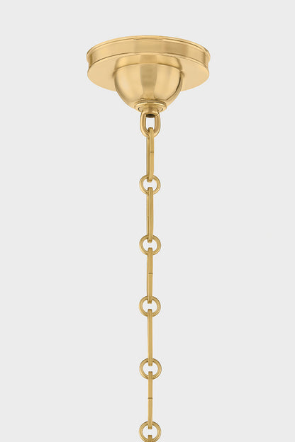 Cambridge Chandelier in Aged Brass/Soft Crimson by Mark D. Sikes
