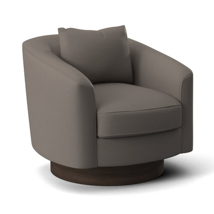 Camino 32'' Wide Genuine Leather Top Grain Leather Swivel Barrel Chair