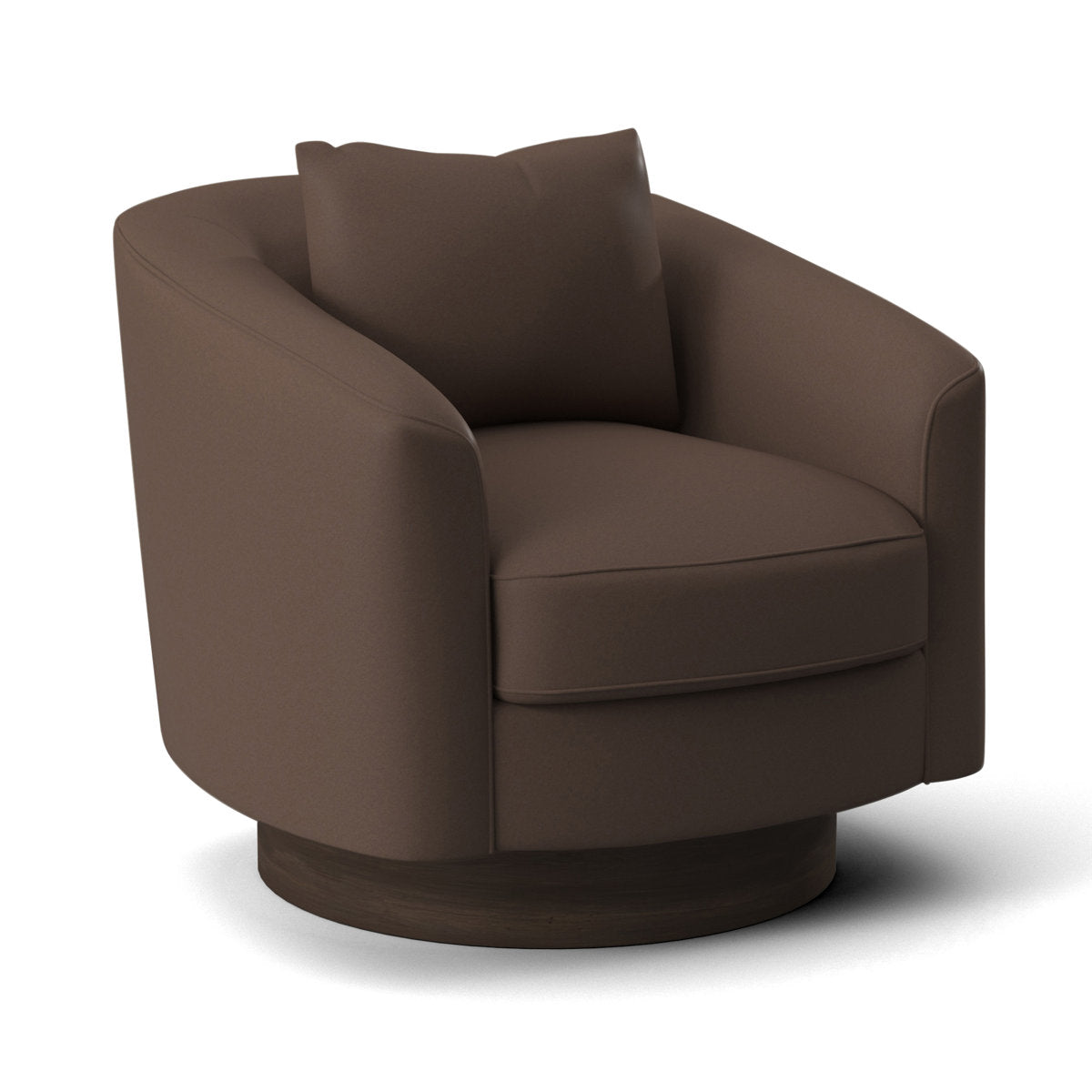 Camino 32'' Wide Genuine Leather Top Grain Leather Swivel Barrel Chair