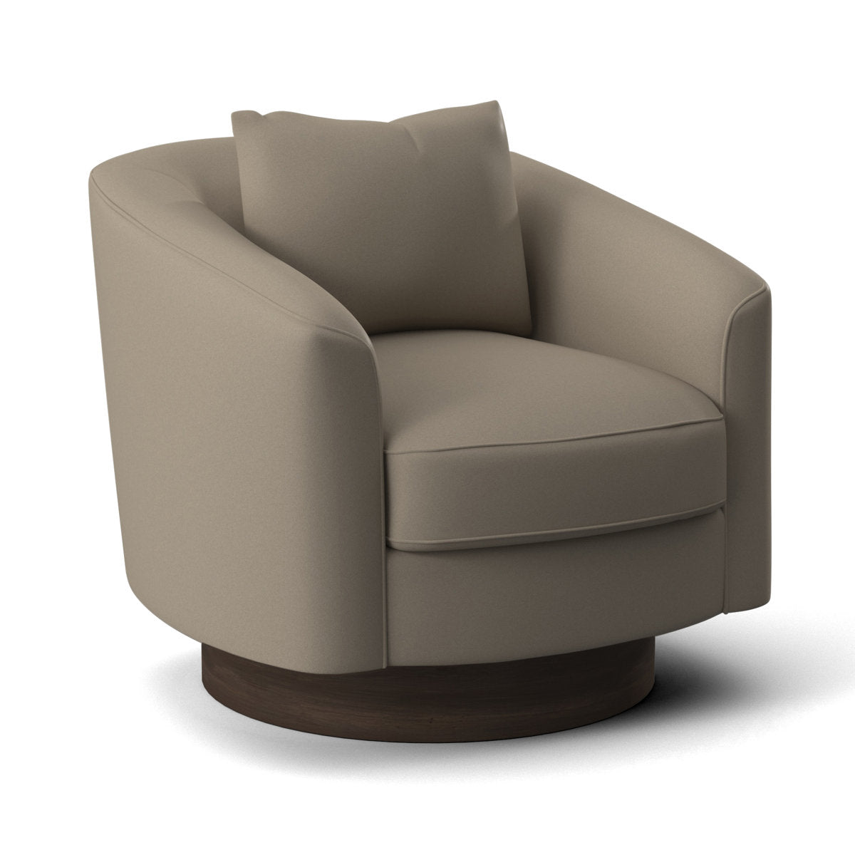 Camino 32'' Wide Genuine Leather Top Grain Leather Swivel Barrel Chair