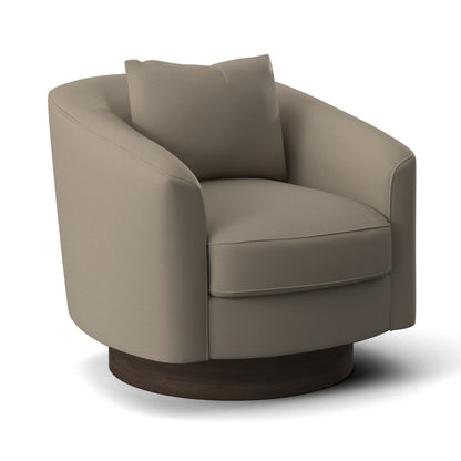 Camino 32'' Wide Genuine Leather Top Grain Leather Swivel Barrel Chair