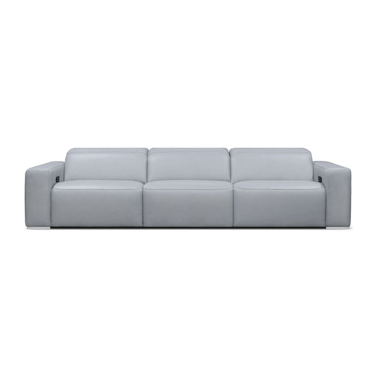 Capri 124'' Genuine Leather Square Arm Reclining Sofa