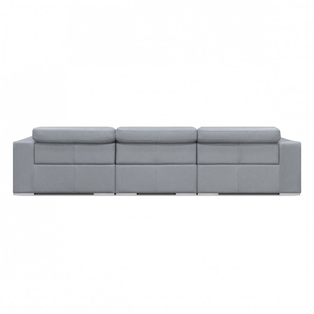 Capri 124'' Genuine Leather Square Arm Reclining Sofa