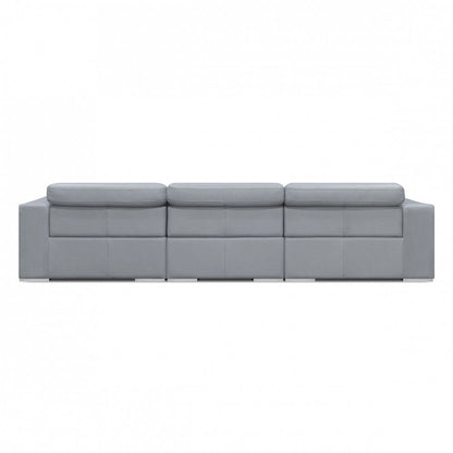 Capri 124'' Genuine Leather Square Arm Reclining Sofa