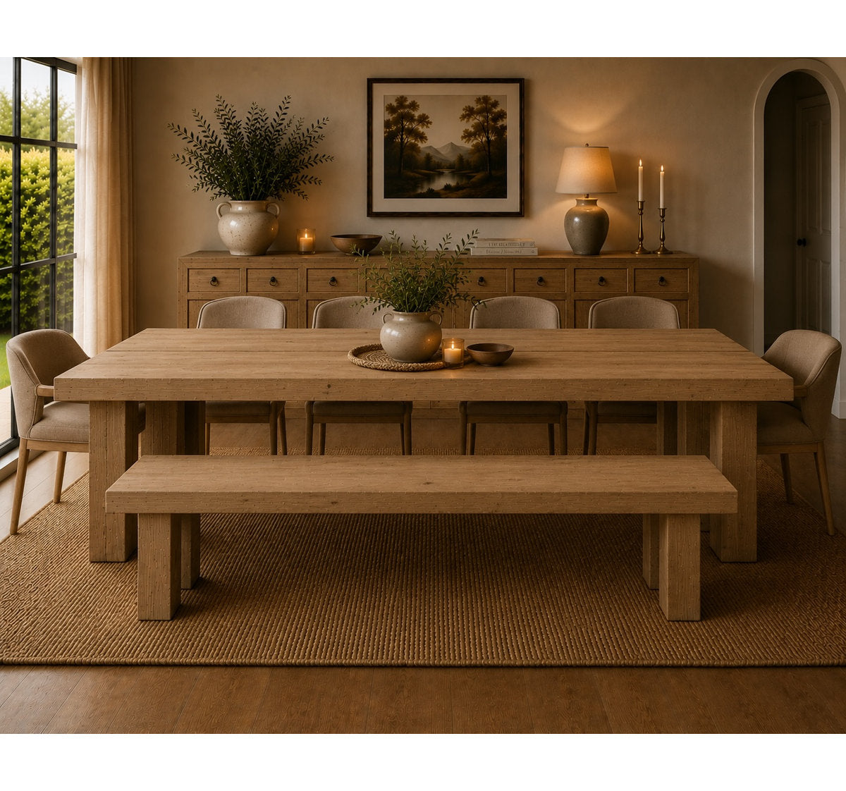Capri Pine Wood Dining Table