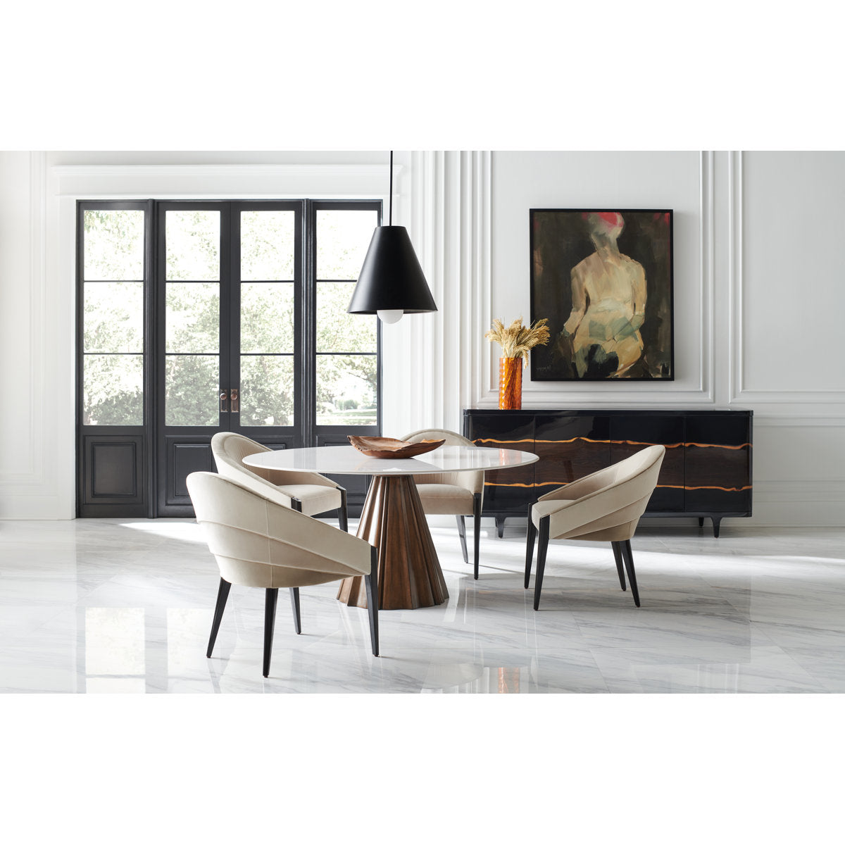 Caracole Classic Round Stone Dining Table