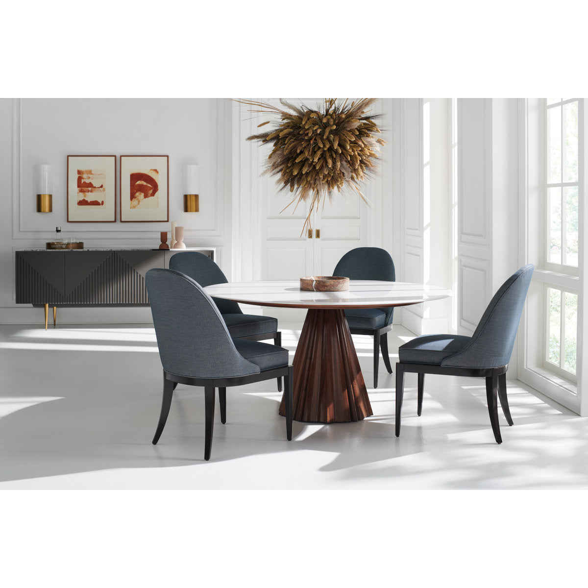 Caracole Classic Round Stone Dining Table