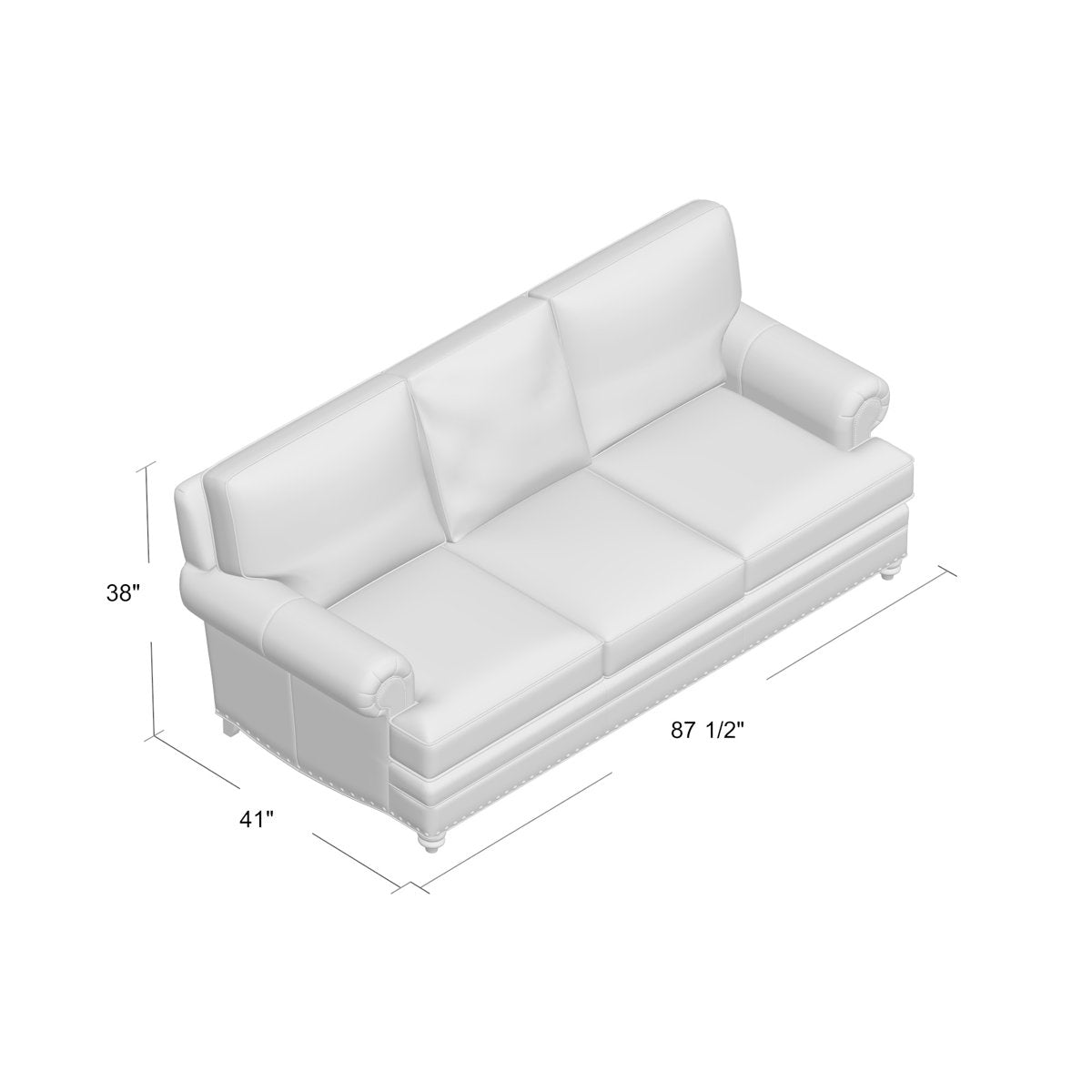 Carrado 87.5" Rolled Arm Sofa