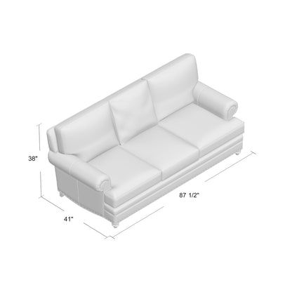 Carrado 87.5" Rolled Arm Sofa
