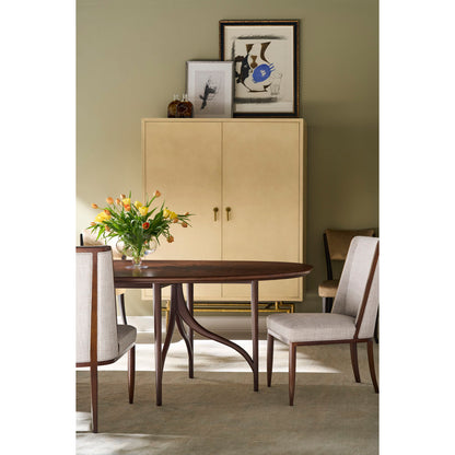 Carrier And Company Oval Walnut Wood Dining Table
