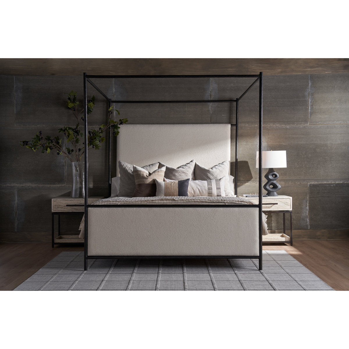 Cascade Upholstered Canopy Bed