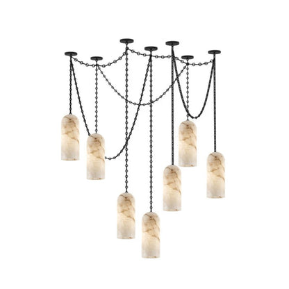Cascading Chain Capsule Chandelier