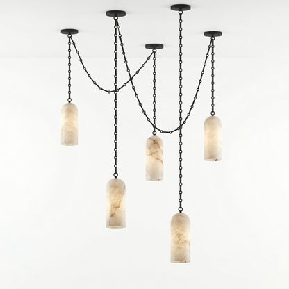 Cascading Chain Capsule Chandelier