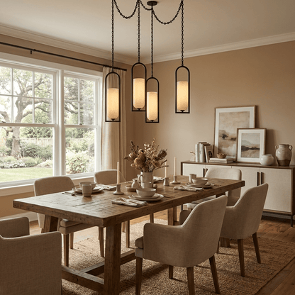 Cascading Chain Lantern Chandelier