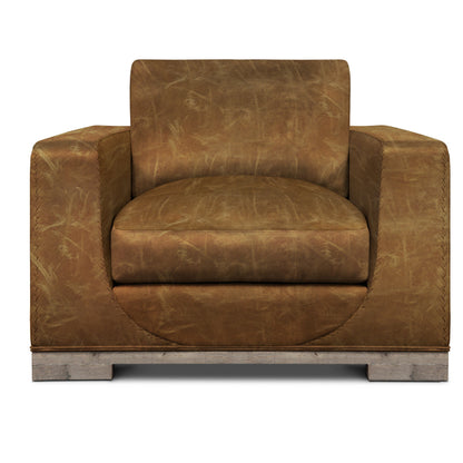 Cassidy Leather Chair And A Half Chair with Ottoman