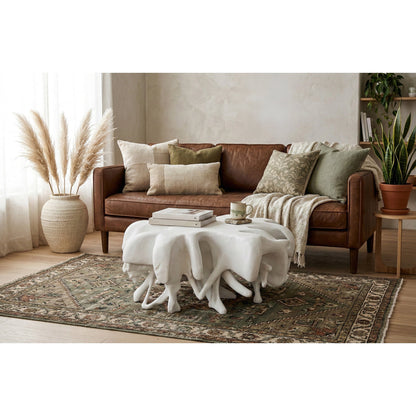 Cast Coffee Table Round, White Stone