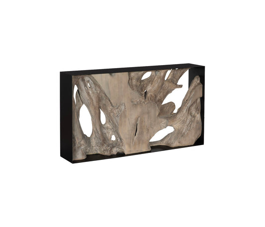 Cast Root Framed Console Table, Resin, Gray Wood Finish