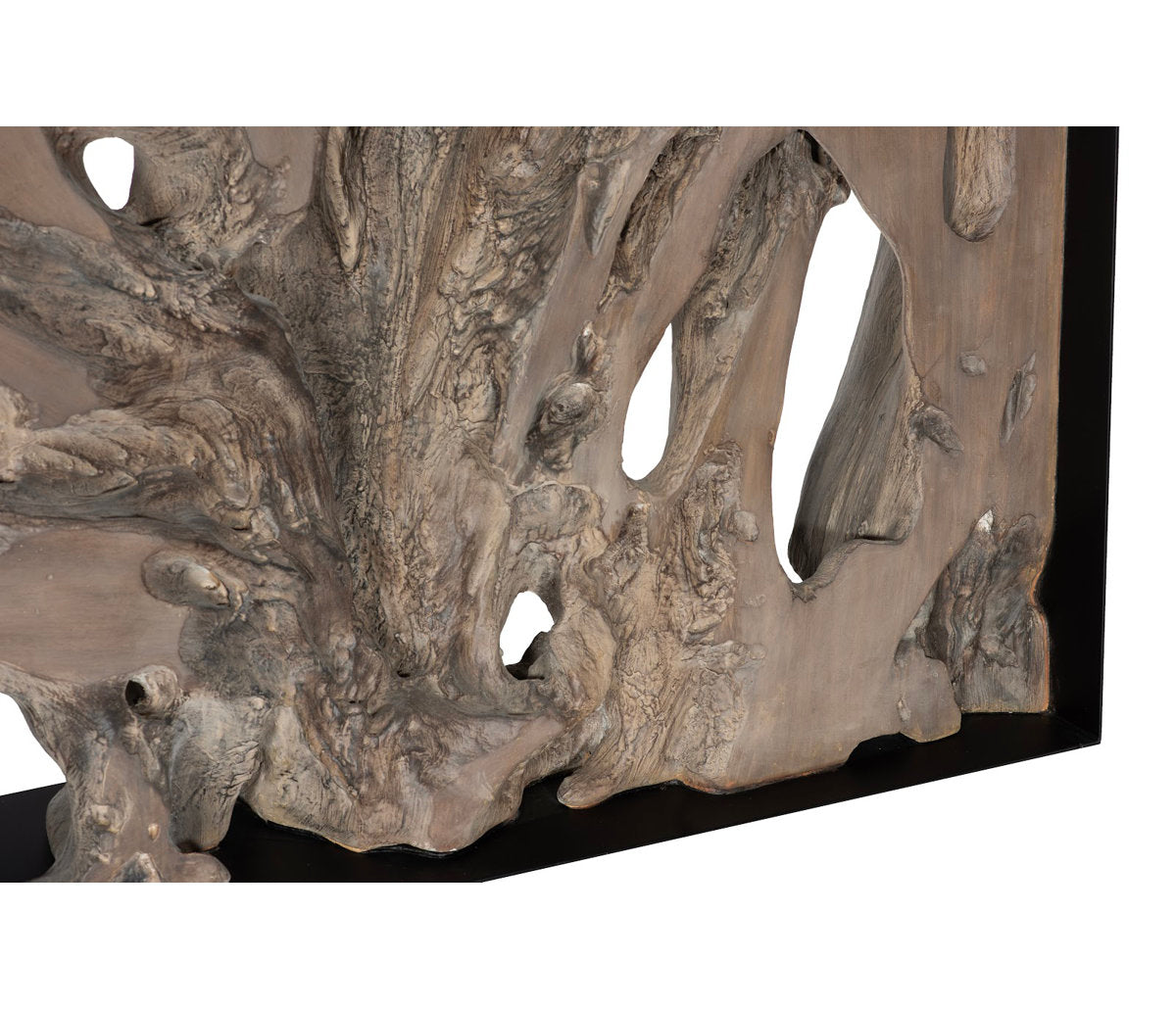 Cast Root Framed Console Table, Resin, Gray Wood Finish