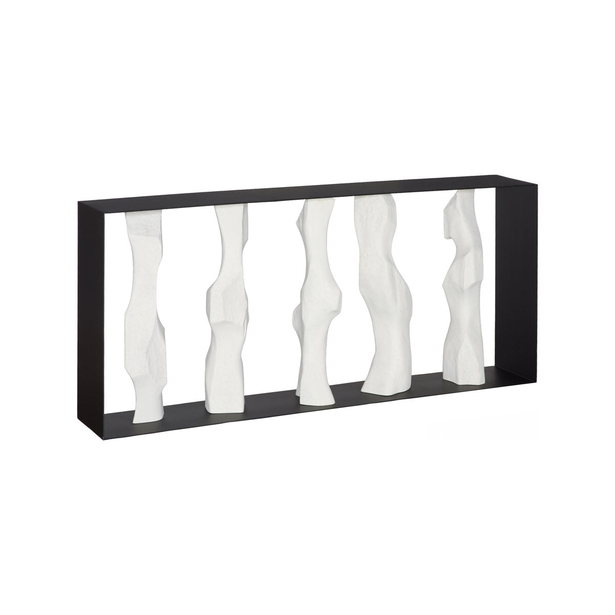 Cast Women Metal Framed Console, Roman Stone