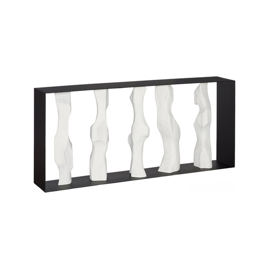 Cast Women Metal Framed Console, Roman Stone