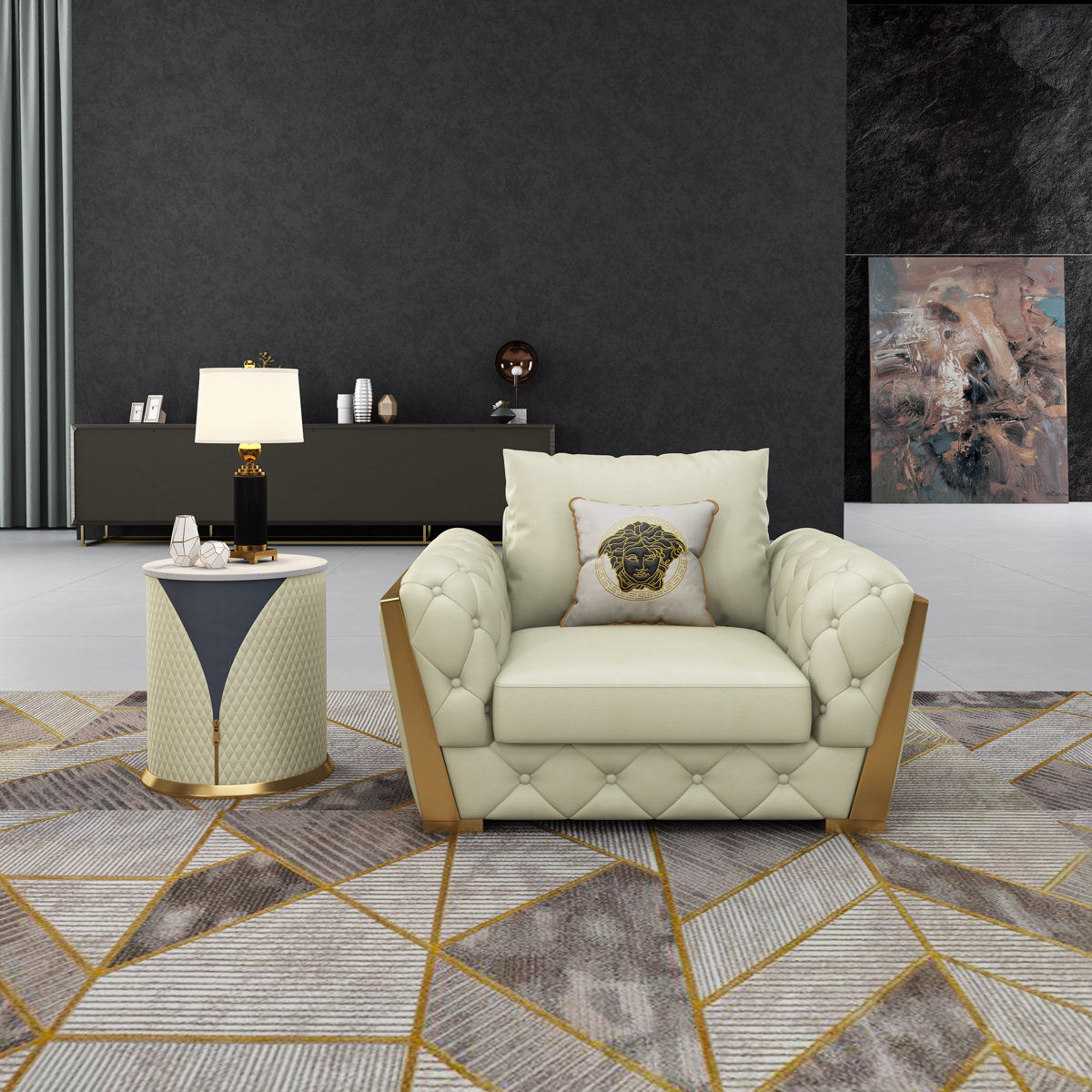 Castello Club Chair Chair with Ottoman