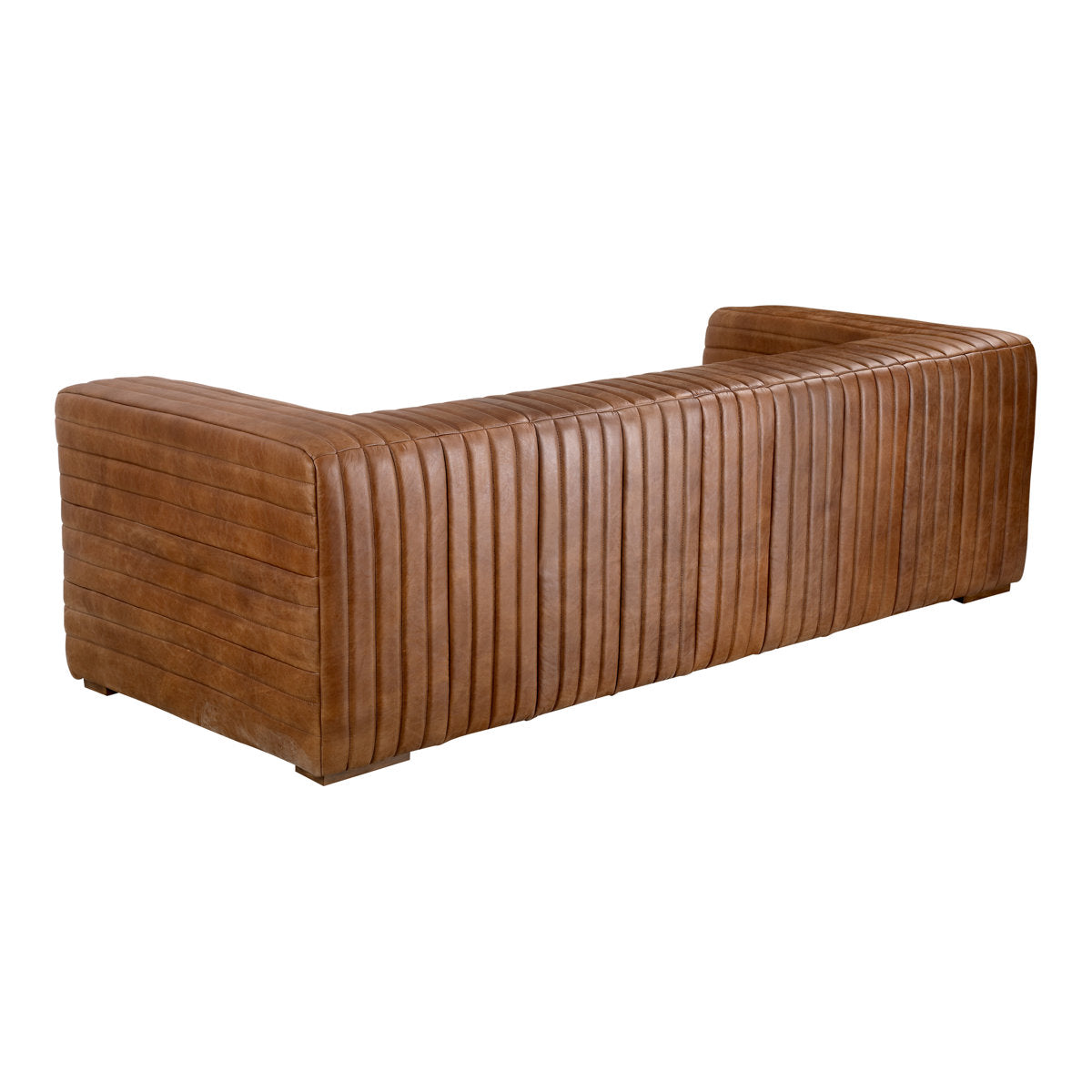 Castle 95" Genuine Leather Square Arm Chesterfield Sofa