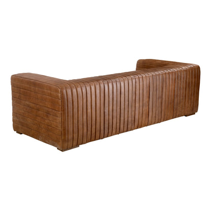Castle 95" Genuine Leather Square Arm Chesterfield Sofa
