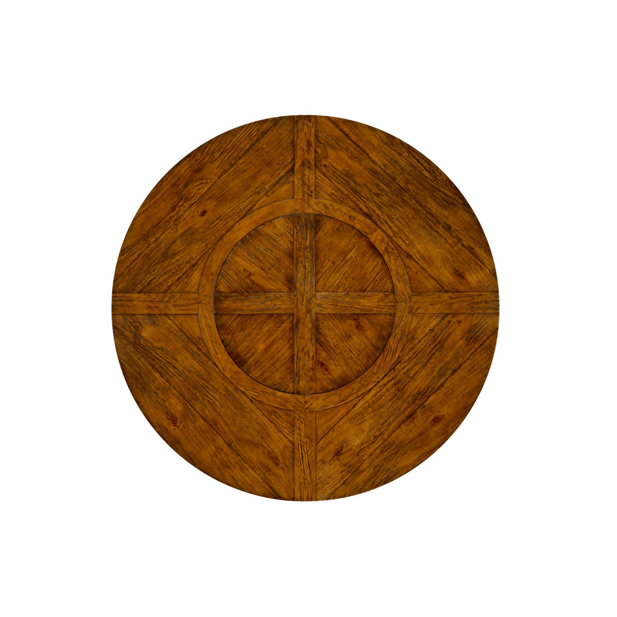 Casually Country Round Walnut Wood Dining Table