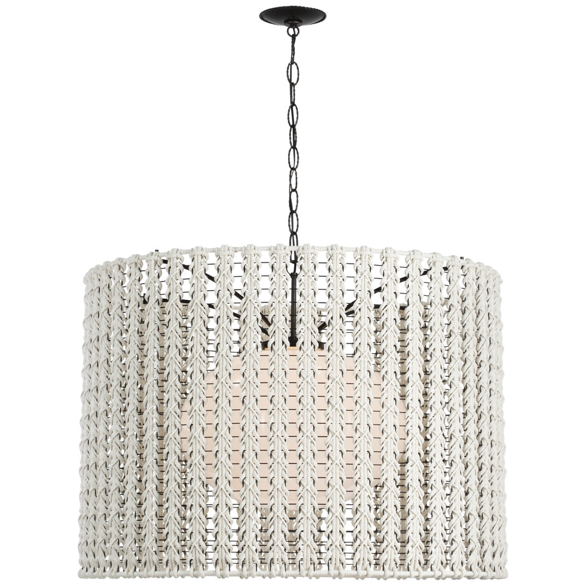 Catania 30" Hanging Shade With Cream Braided Rope