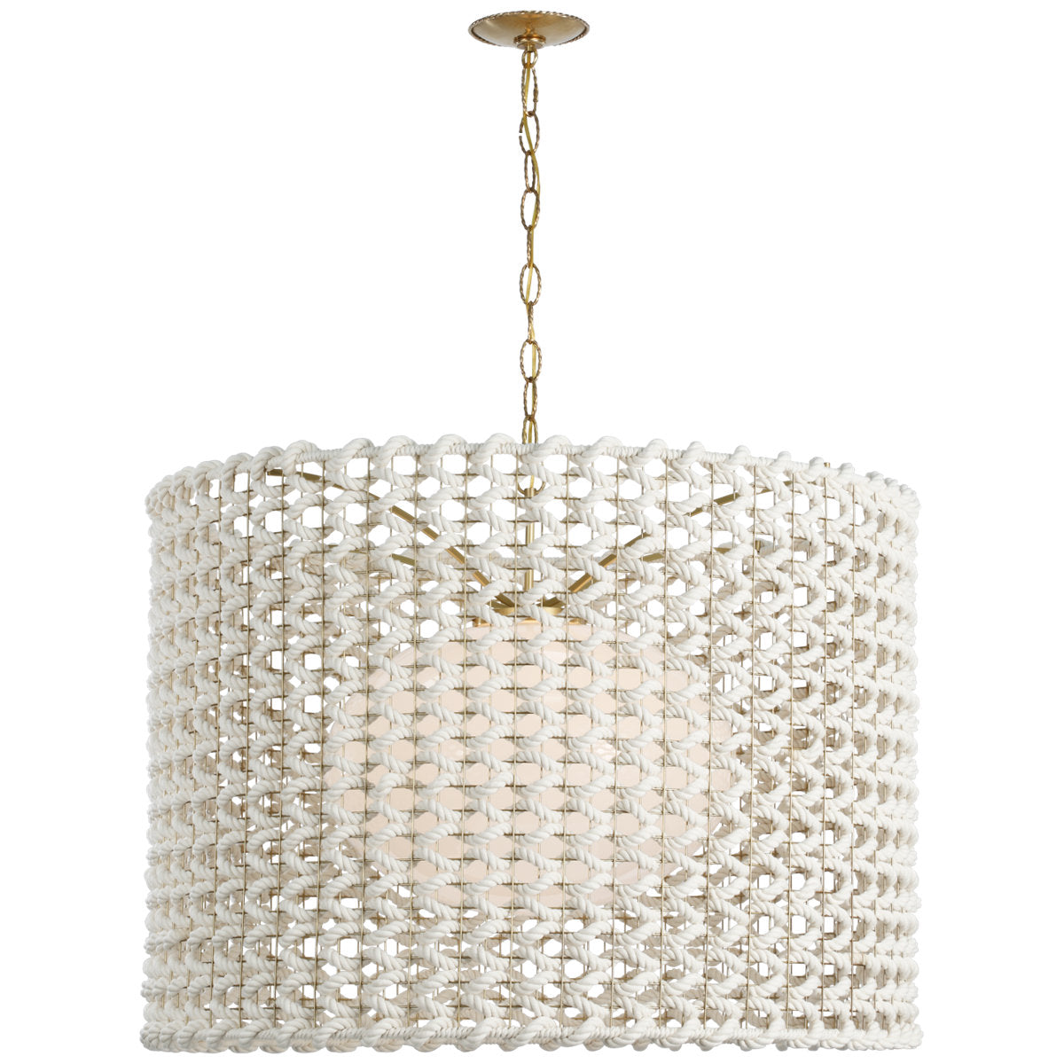 Catania 40" Hanging Shade With Cream Woven Rope
