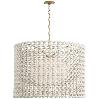 Catania 40" Hanging Shade With Cream Woven Rope