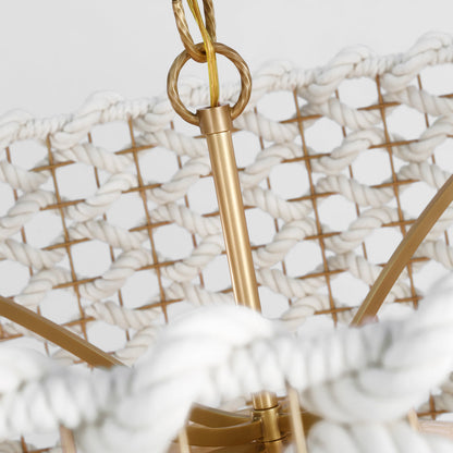 Catania 40" Hanging Shade With Cream Woven Rope