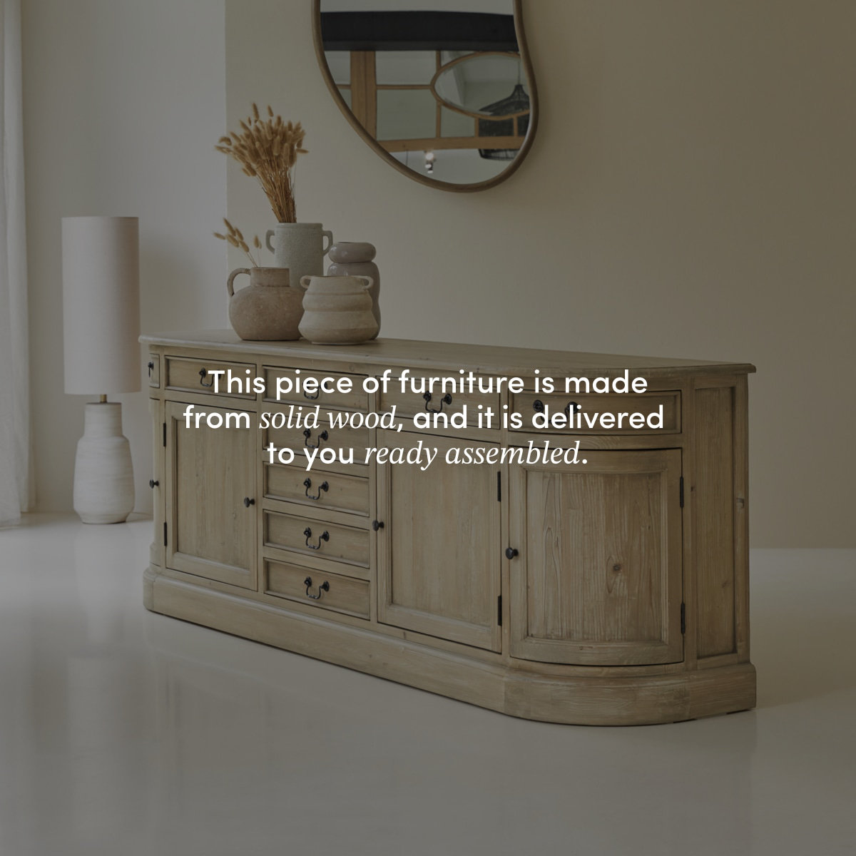 Celeste 88.58'' W Solid Wood Sideboard