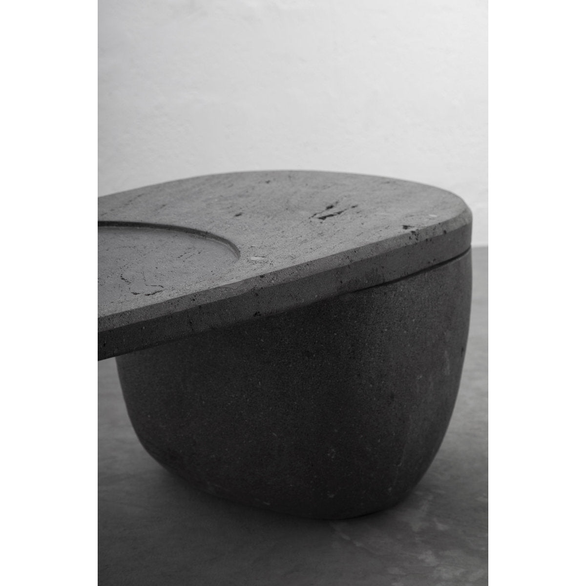 Centro Coffee Table Handcarved Volcanic Stone By Andean, One-Of-A-Kind