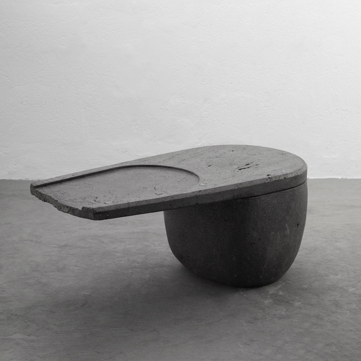 Centro Coffee Table Handcarved Volcanic Stone By Andean, One-Of-A-Kind