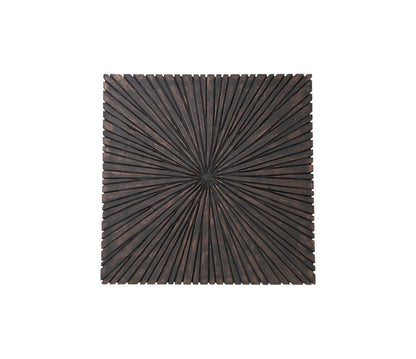Chainsaw Coffee Table, Square, Black Iron Cross Base, Black/Copper