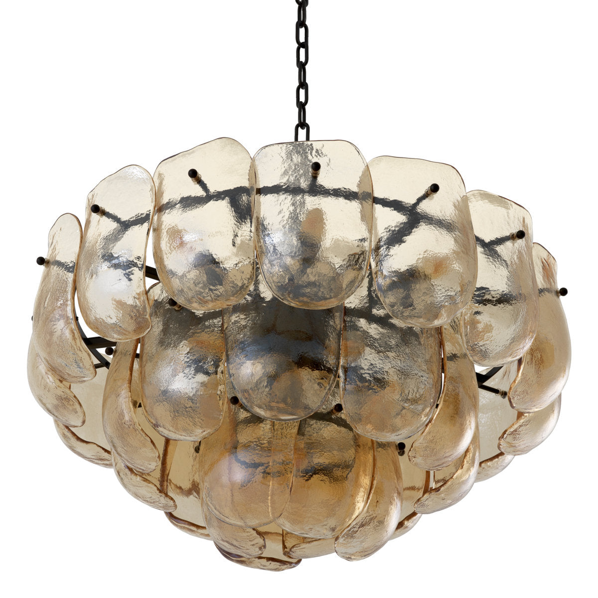 Chandelier Gustave Champagne Colored Glass