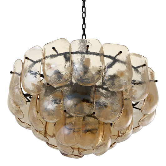 Chandelier Gustave Champagne Colored Glass