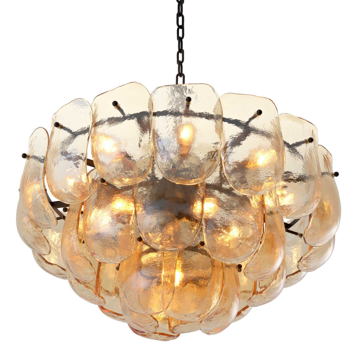 Chandelier Gustave Champagne Colored Glass