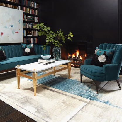Channel Back Sofa-Dragonfly Velvet