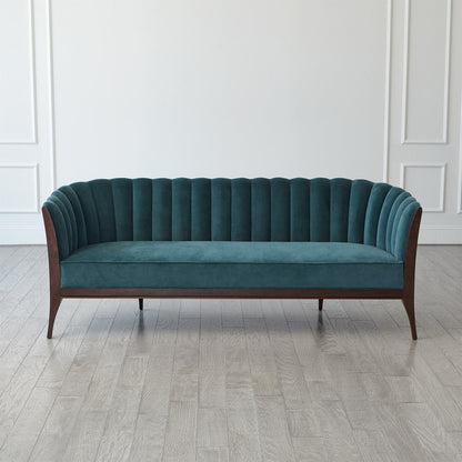 Channel Back Sofa-Dragonfly Velvet