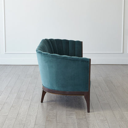 Channel Back Sofa-Dragonfly Velvet