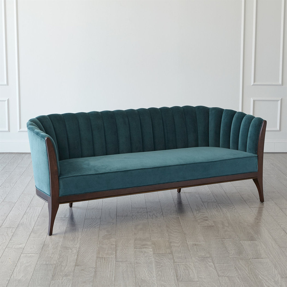 Channel Back Sofa-Dragonfly Velvet