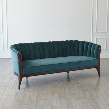 Channel Back Sofa-Dragonfly Velvet