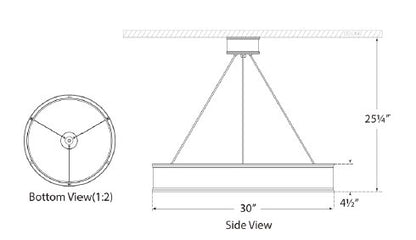Chapman & Myers Connery 30" Ring Chandelier