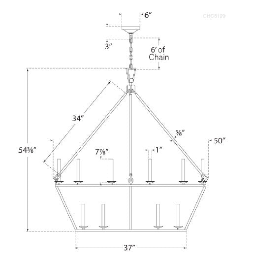 Chapman & Myers Darlana Two-Tier Chandelier