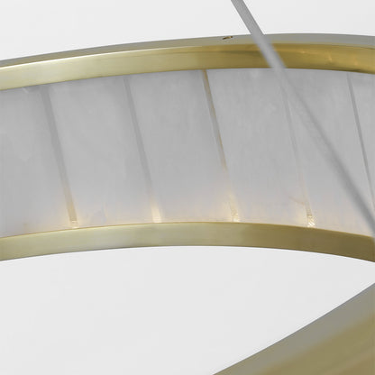 Chapman & Myers Iterna 30" Ring Chandelier in Polished Nickel with Alabaster