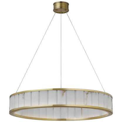 Chapman & Myers Iterna 30" Ring Chandelier in Polished Nickel with Alabaster